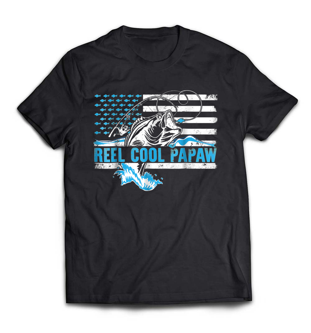 Men’s Reel Cool Papaw T-Shirt: Celebrate Fishing and Fatherhood